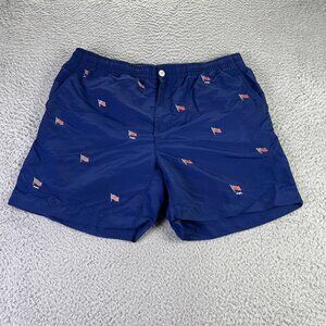 Polo Ralph Lauren Swim Trunks Shorts Mens Large Blue American Flag AOP Patriotic
